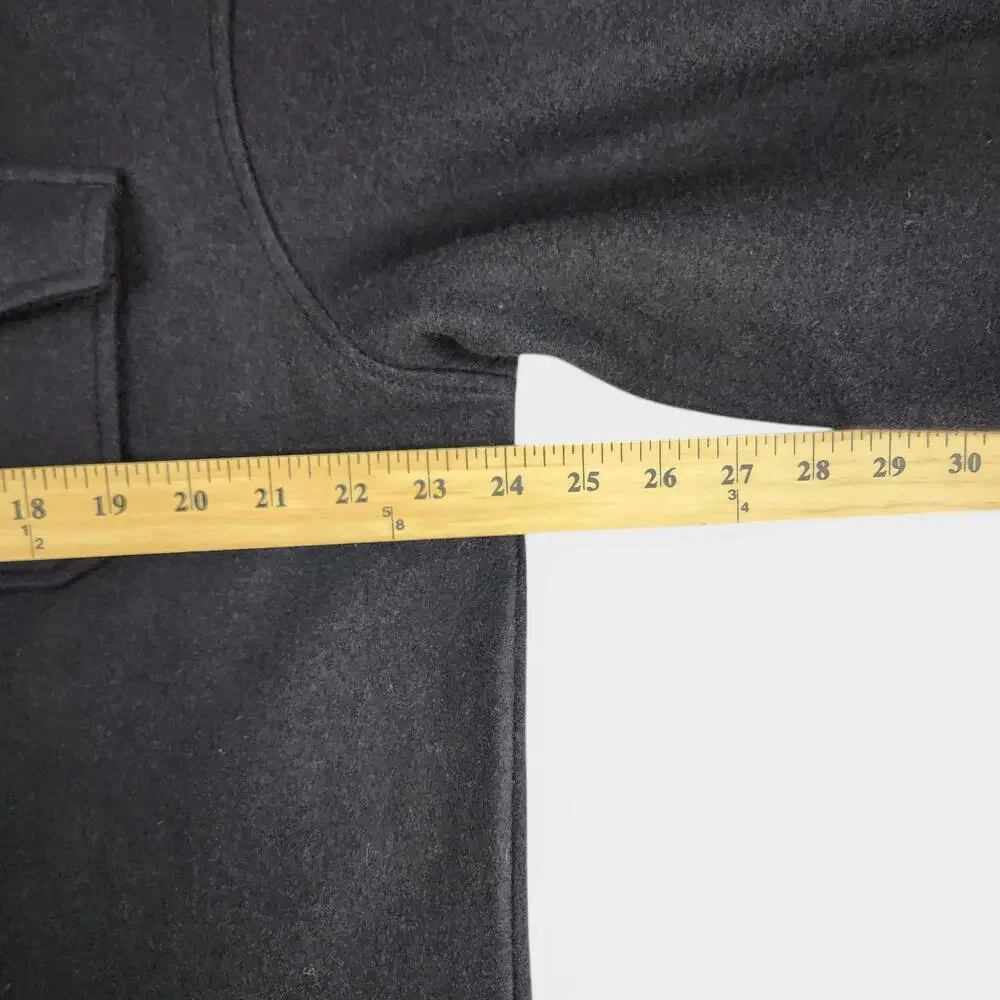Y2K Banana Republic Wool Shirt Jacket Mens Large Black Military Overshirt Korea